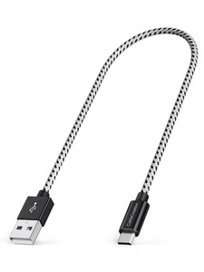 lot 7627517 image: CableCreation 2-Pack Short Micro USB Cable 1FT, USB to Micro USB Short Charging Cable Triple Shielded for Raspberry Pi Zero, TV Stick, PS4, Chromecast, Kindle(2019) 0.3m Black