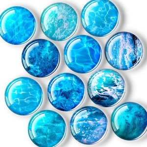 lot 7627523 image: 12 Pcs Glass Fridge Magnets Sticker, Cute Refrigerator Magnet, Small Whiteboard Magnets, Strong Fridge Magnets for Classroom, Kitchen, Office, Home and Cabinet (Ocean)