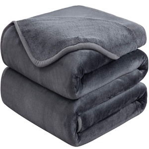 lot 7627541 image: HOZY Soft Blanket TwinTwin XL Fleece Warm Fuzzy Throw Extra Long Blankets for The Bed Sofa Lightweight Dark Grey 6690