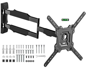 lot 7627545 image: 28.3 Long Arm TV Wall Mount for Most 26-65 Inch TV, Full Motion Corner Wall Mount TV Bracket with Extension Arm Articulating, Swivel and Tilt, Max VESA 400x400mm and Up to 80 lbs
