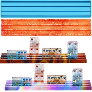lot 7627551 image: Patelai Domino Rack Mold Silicone 3D Domino Tiles Tray Holder Epoxy Resin Casting Mold