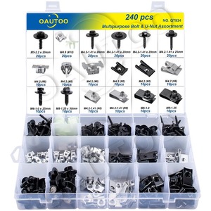lot 7627553 image: OAUTOO 240pcs Body Multipurpose Bolt & U-Nut Kit Assortment for GM Ford Chrysler