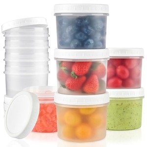 lot 7627556 image: TUZAZO 12 Oz Food Storage Containers with Double-Seal Lids (12-Count) Reusable Small Plastic Soup Freezer Containers for Portion and Meal Prep  Microwave-, Freezer-, Dishwasher-Safe  BPA Free
