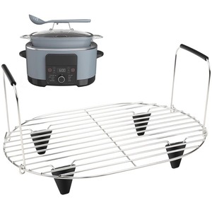 lot 7627568 image: BYKITCHEN Roast and Steamer Rack Compatible with Ninja Foodi Possible Cooker Pro 8.5 Quart MC1000, MC1001, MC1010 Slow Cooker Crock, Ninja Possible Cooker Pro Accessories with Silicone Feet & Handles