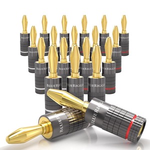 lot 7627587 image: BlueRigger Banana Plugs 10 Pairs  20 pcs (Closed Dual Screw) - 20 Pack Gold Plated Speaker Plugs Connector for Speaker Wire, Amplifier, Receiver, Banana Wall Plate, Home Theater