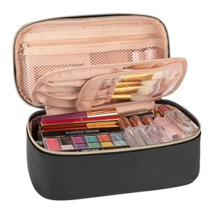 lot 7627595 image: OCHEAL Small Cosmetic Bag,Portable Cute Travel Makeup Bag for Women and girls Makeup Brush Organizer cosmetics Pouch Bags-Black