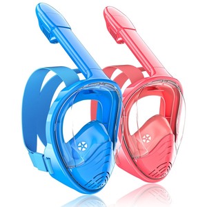 lot 7627598 image: QingSong Kids Snorkel Mask Full Face, Snorkeling Set with Camera Mount, 180 Degree Panoramic View Snorkeling Gear Anti-Fog Anti-Leak