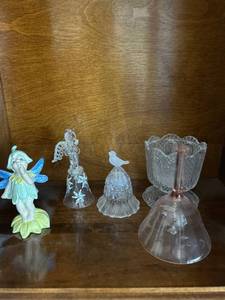 lot 7519 image: Glass bells and decorative lot
