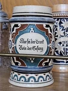 lot 7596 image: Vintage German Beer Stein with Musical Inscription