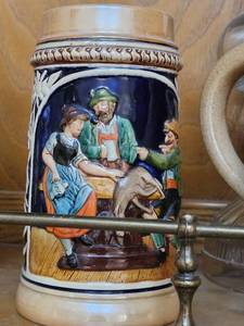 lot 7597 image: Vintage German Beer Stein with Edelweiss Design