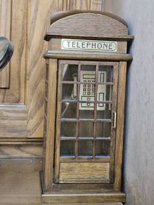 lot 7601 image: Vintage Wooden Telephone Booth Model