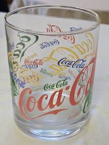 lot 7614 image: Vintage Coca-Cola Multi-Color Logo Glass