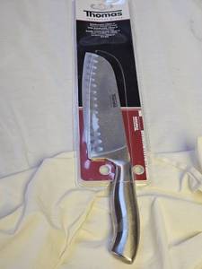 lot 7630 image: Thomas Large Santoku Knife 175mm 7inch Carbon Stainless Steel Santoku Knife. Hug