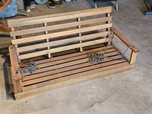 lot 7748 image: Wooden Porch Swing with Chains