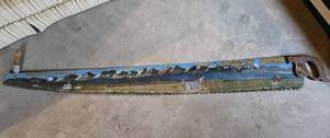 lot 7750 image: Vintage Handpainted Saw Blade 5ft