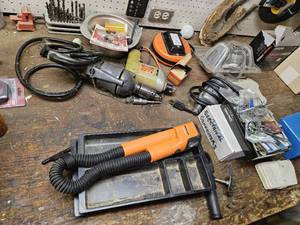lot 7759 image: Contents of Right Half of Workbench Lots of Tools