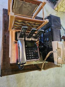 lot 7768 image: Vintage Electronics Lot Phones, Boombox, etc