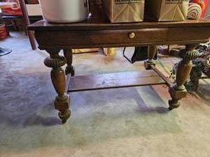 lot 7755 image: Solid Wood Desk Credenza with Drawer