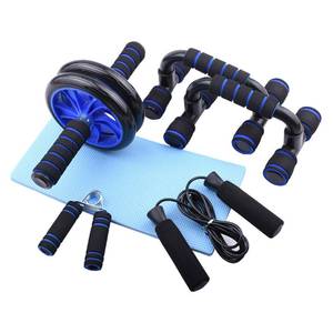 lot 1035 image: Sethruki Abdominal Muscle Training Rollers, 5-In-1 Roller Kit with Knee Pads, Push-Up Bars, Skipping Ropes, Home Gym Exercise Kits Suitable for Physical Training Retail $21.99