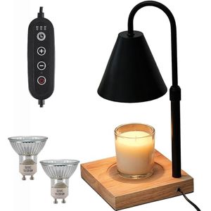 lot 1036 image: YODEWA Candle Warmer Lamp with Timer and Dimmer Wood Base, Farmhouse Electric Candle Lamps Warmer for Jar Candles Housewarmin pplg Gifts New Home Decor Birthday Gifts for Women -Square Black Retail $22.46