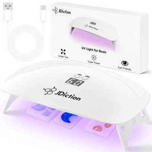 lot 1037 image: JDiction UV Light for Resin, Super Large UV Resin Light with LED Display Screen, Higher Power Lightweight Portable UV Lamp for UV Resin, Jewelry Making, Craft and Decoration Retail $22.99