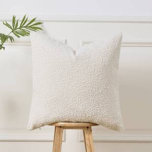 lot 1063 image: Textured Pillow Covers 16x16 Inches, Decorative Neutral Pillowcase Cushion Cover for Sofa, Couch, Bed, Bedroom, Living Room, Home Decro Cream Retail $13.99