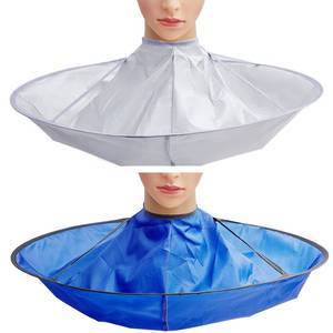 lot 1064 image: 2 Pieces Hair Cutting Cape for Adults Umbrella Hair Cutting Cloak Foldable Hair Cutting Cloak Hair Catcher Hair Cutting Cape for Teens and Adults, Blue and Silver Retail $13.98