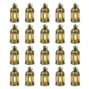 lot 1071 image: Romadedi Mini Lanterns Decorative for Wedding Centerpiece - 17 Pcs Hanging Small Gold Lantern Bulk with Flickering LED Candles for Halloween Decorations, Christmas Table Decor, Batteries Included Retail $58.74