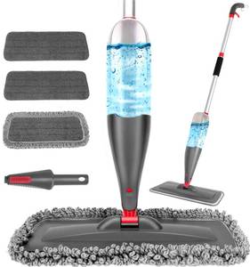 lot 1072 image: Spray Mop for Floor Cleaning with 3pcs Washable Pads - Wet Dry Microfiber Mop with 800 ml Refillable Bottle for Kitchen Wood Floor Hardwood Laminate Ceramic Tiles Floor Dust Cleaning Retail $34.97