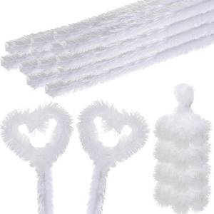lot 1115 image: Hotop 60 Pieces Extra Thick Pipe Cleaners 30mm Jumbo Chunky Chenille Stems Craft Supplies Pipe Cleaners for Kids Beginners DIY Art Crafts Decorations (White) Retail $12.99