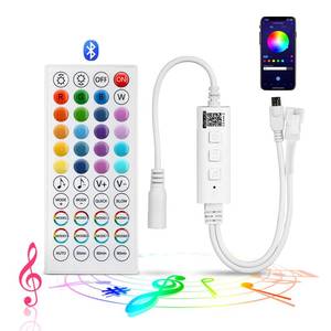 lot 1130 image: RGBZONE Bluetooth LED Controller, 3-PIN Smart Light Strips Controller, IR Wirless Remote Control, Dream Color LED Controller, Music Sync, 5V12V24V WS2812B WS2811 WS2812 Light Strips Retail $16.24