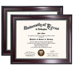 lot 1136 image: GraduationMall 8.5x11 Certificate Diploma Frame, UV Protection Acrylic, Mahogany with Gold Beads, Set of 2 Retail $37.49