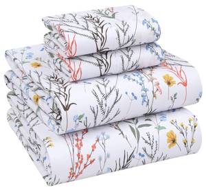 lot 1142 image: RUVANTI 100% Cotton Sheets - Crispy Cooling Percale Sheets for King Size Bed, Breathable & Durable King Sheet Set, 16 Inches Deep Pocket Bed Sheets, Aroma, 4 Pieces Retail $57.49