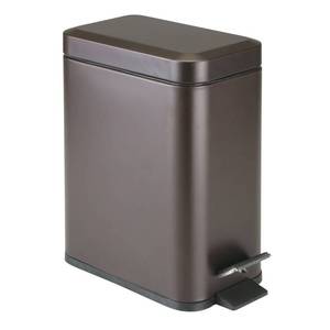 lot 1147 image: mDesign Pedal Waste Basket - Metal Waste Bin with Pedal, Lid and Plastic Bucket Insert - Perfect for Bathroom, Kitchen, and Office - Household Rubbish Bin with Ergonomic Design - Bronze Retail $37.49