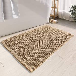 lot 1154 image: BULULOM Bathroom Rugs Super Absorbent Boho Bath Mats Non Slip Washable Rugs for Bathroom Quick Dry Floor Mat, Ultra Soft Waffle Bath Mat,Brown,1724 Retail $14.49