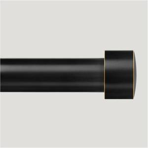 lot 1155 image: TONIAL Black Curtain Rod 16 to 30 Inch(1.3 to 2.5 ft), Telescoping Splicing 34 Curtain Rods for Windows, Single Short Drapery Rod with Round Cap Finial Retail $12.49