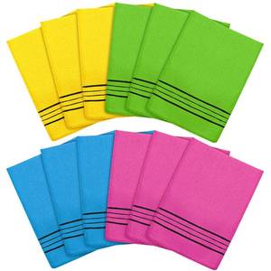 lot 1169 image: Tatuo 12 Pieces Korean Exfoliating Mitt Glove Italy Towel Body Skin Scrubber Exfoliating Scrubber for Remove Dead Skin Washcloth Korean(Small,Yellow, Green, Blue, Pink) Retail $10.06