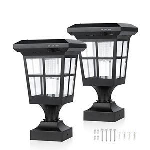 lot 1170 image: KMC KMC LIGHTING ST4662QF Solar Post Light Outdoor Waterproof Solar Lamp Post Light 2 Pack for Lawn Yard Pathway Garden Entryways Decoration Retail $35.61