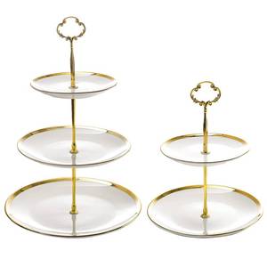 lot 1171 image: Frcctre Set of 2 Ceramic Cupcake Stand, 32 Tier Porcelain Dessert Display Tower Pastry Serving Tray, Tiered Dessert Cupcake Serving Platter for Tea Party, Wedding, Birthday Retail $36.24