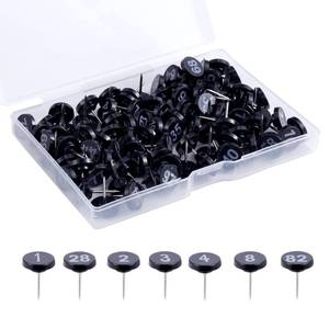 lot 1184 image: SAVITA 100pcs Number Push Pins, Black Pins Plastic Flat Head Thumb Tacks with White Number from 1 to 100 for Maps Presentations Photos Posters Gallery Exhibits Retail $9.99