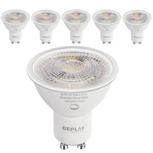 lot 1191 image: 6 Pack GU10 LED Spotlight Bulbs,Dimmable, 5000K Daylight 582LM, 50W or 60W Halogen Equivalent,6W Recessed Light Bulbs for Kitchen, Range Hood, Living Room, Bedroom Retail $12.49