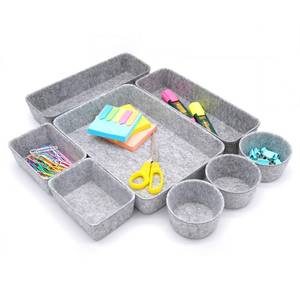 lot 1194 image: Welaxy office desk drawer organizers trays felt shallow dividers for Office supplies office supplies Jewelry Watches Multi-purposed organizing 8-piece (Gray) Retail $34.55