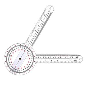 lot 1195 image: Goniometer 12 inch, Transparent Orthopedic Angle Ruler Plastic Goniometer, 360 Degree Clear Protractor Physical Therapy for Body Measuring Tape Goniometer Protractor Ruler Retail $9.99