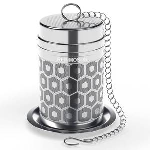 lot 1220 image: Reinmoson Tea Strainers for Loose Tea, Extra Fine Mesh Tea Infuser, 304 Stainless Steel & Updated Slim Threaded Lid, Loose Leaf Tea Steeper for Black Tea, Rooibos, etc Retail $12.49