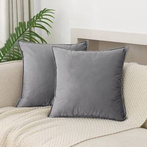 lot 1228 image: JIAHANNHA Velvet Light Grey Throw Pillow Covers 18x18 Inches Pack of 2 Soft Decorative Square Cushion Covers for Couch Sofa Bed Livingroom,45x45Cm.Gray Retail $12.49