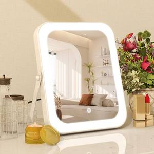 lot 1230 image: ROLOVE 8x10 Lighted Vanity Mirror, Makeup Mirror with Light, Dimmable Touch Screen, Portable Travel Mirror with U-Shaped Bracket, Cosmetic Mirror with Lights for Makeup Desk �� Dressing Room Retail $25.99