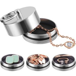 lot 1238 image: Aphlos Aluminum Mini Traveling Jewelry Holder Storage with Easy-Access Clasp, Compact Safe Storage for Rings, Necklaces, Earrings - Convenient for Traveling, Removable Soft Pads for Pills Retail $9.99