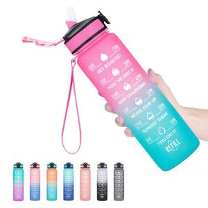 lot 1241 image: Hyeta 32 oz Water Bottles with Times to Drink and Straw, Motivational Water Bottle with Time Marker, Leakproof, Drinking Sports Water Bottle for Fitness, Gym and Outdoor Retail $9.97