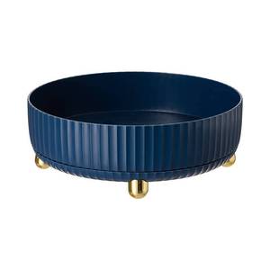 lot 1275 image: Makeup Perfume Organizer, 360° Rotating Skincare Organizer, Vanity Tray, Spinning Cosmetics Organizer for Dresser, Vanity, Bathroom Countertop, Blue Retail $22.35