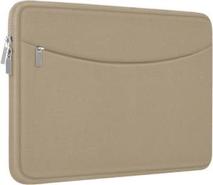 lot 1299 image: 14 inch Laptop Case, Shockproof Protective Laptop Cover Briefcase Carrying Computer Bag with Accessory Pocket Portable Laptop Sleeve for 14 MacBook, HP, Dell, Lenovo, Acer, Khaki Retail $26.23